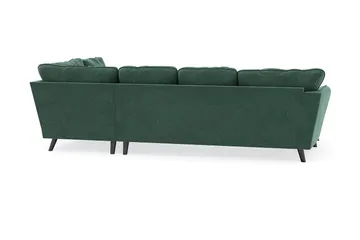 Trend Lyx 4-sits Vänstervänd U-formad Soffa med Divan och Schäslong i Sammet - Mörkgrön - Möbler - Soffa - U-soffa