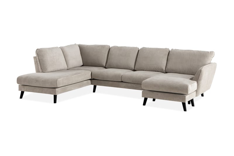 Trend Lyx 4-sits Vänstervänd U-formad Soffa med Divan och Schäslong i Tyg - Beige - Möbler - Soffa - U-soffa