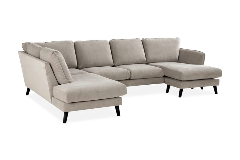 Trend Lyx 4-sits Vänstervänd U-formad Soffa med Divan och Schäslong i Tyg - Beige - Möbler - Soffa - U-soffa