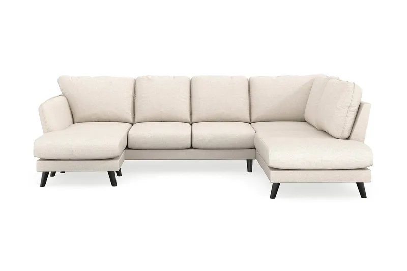 Trend Lyx 4-sits Vänstervänd U-formad Soffa med Divan och Schäslong i Tyg, Beige