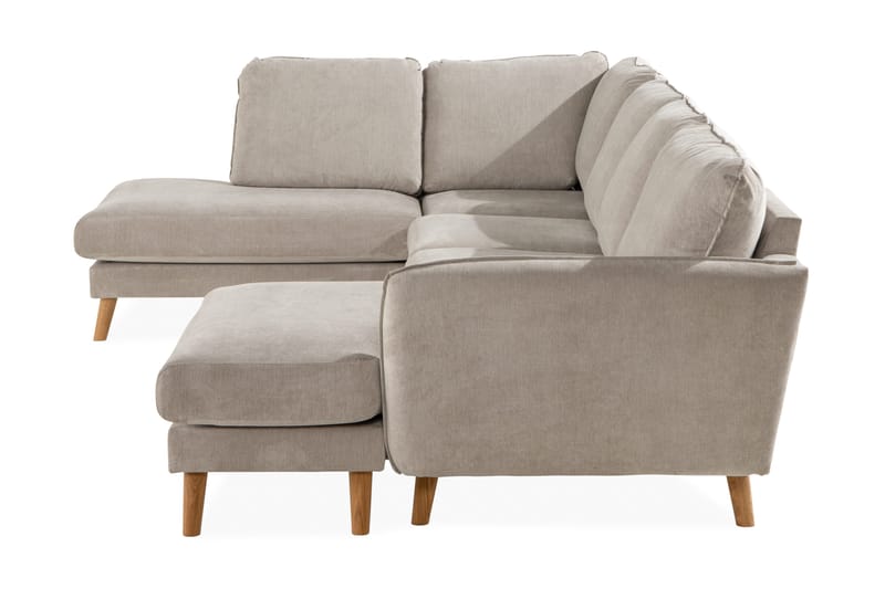 Trend Lyx 4-sits Vänstervänd U-formad Soffa med Divan och Schäslong i Tyg - Beige - Möbler - Soffa - U-soffa