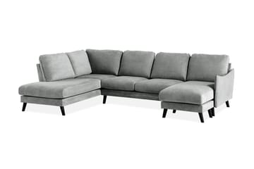 Trend Lyx 4-sits Vänstervänd U-formad Soffa med Divan och Schäslong i Tyg - Grå - Möbler - Soffa - U-soffa