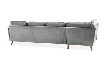 Trend Lyx 4-sits Vänstervänd U-formad Soffa med Divan och Schäslong i Tyg - Grå - Möbler - Soffa - U-soffa