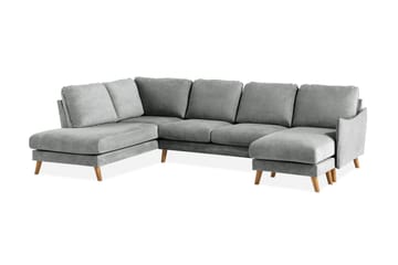 Trend Lyx 4-sits Vänstervänd U-formad Soffa med Divan och Schäslong i Tyg - Grå - Möbler - Soffa - U-soffa