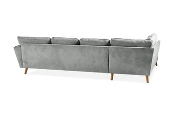 Trend Lyx 4-sits Vänstervänd U-formad Soffa med Divan och Schäslong i Tyg - Grå - Möbler - Soffa - U-soffa