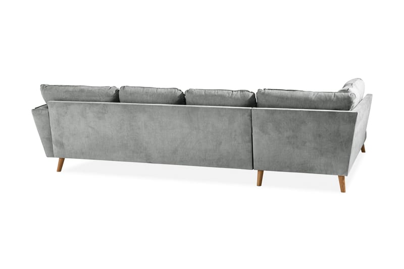 Trend Lyx 4-sits Vänstervänd U-formad Soffa med Divan och Schäslong i Tyg - Grå - Möbler - Soffa - U-soffa