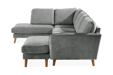 Trend Lyx 4-sits Vänstervänd U-formad Soffa med Divan och Schäslong i Tyg - Grå - Möbler - Soffa - U-soffa