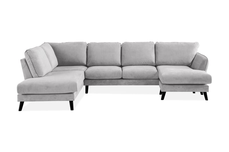Trend Lyx 4-sits Vänstervänd U-formad Soffa med Divan och Schäslong i Tyg - Ljusgrå - Möbler - Soffa - U-soffa