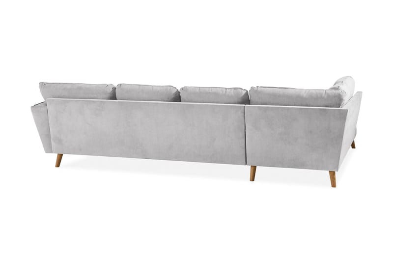 Trend Lyx 4-sits Vänstervänd U-formad Soffa med Divan och Schäslong i Tyg - Ljusgrå - Möbler - Soffa - U-soffa
