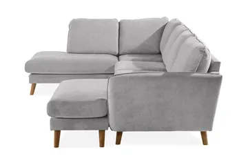 Trend Lyx 4-sits Vänstervänd U-formad Soffa med Divan och Schäslong i Tyg - Ljusgrå - Möbler - Soffa - U-soffa