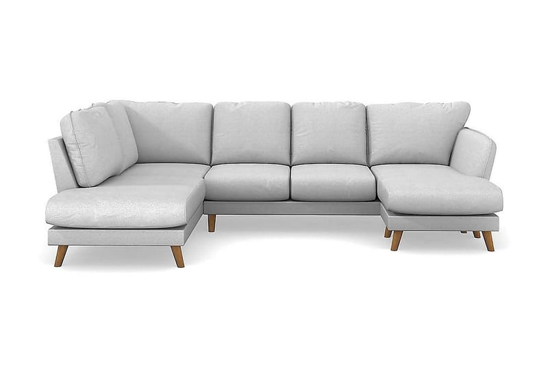 Trend Lyx 4-sits Vänstervänd U-formad Soffa med Divan och Schäslong i Tyg - Ljusgrå - Möbler - Soffa - U-soffa