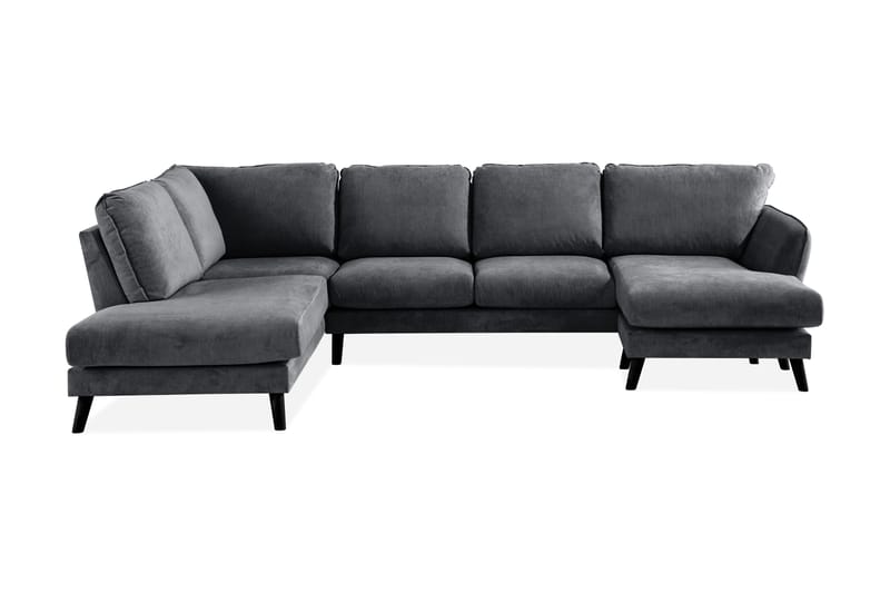 Trend Lyx 4-sits Vänstervänd U-formad Soffa med Divan och Schäslong i Tyg - Mörkgrå - Möbler - Soffa - U-soffa