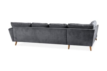 Trend Lyx 4-sits Vänstervänd U-formad Soffa med Divan och Schäslong i Tyg - Mörkgrå - Möbler - Soffa - U-soffa