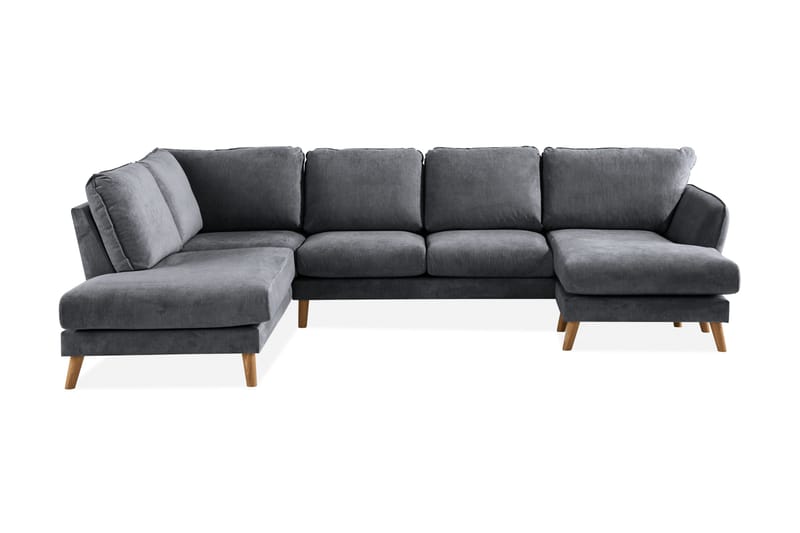 Trend Lyx 4-sits Vänstervänd U-formad Soffa med Divan och Schäslong i Tyg - Mörkgrå - Möbler - Soffa - U-soffa