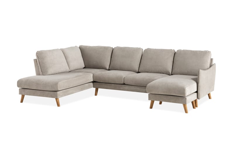 Trend Lyx U-soffa med Divan Höger - Beige/Ek - Möbler - Soffa - U-soffa
