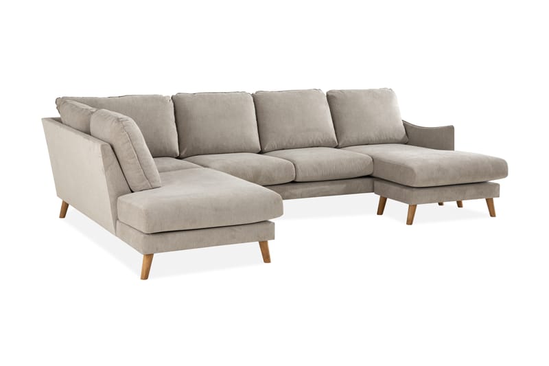 Trend Lyx U-soffa med Divan Höger - Beige/Ek - Möbler - Soffa - U-soffa
