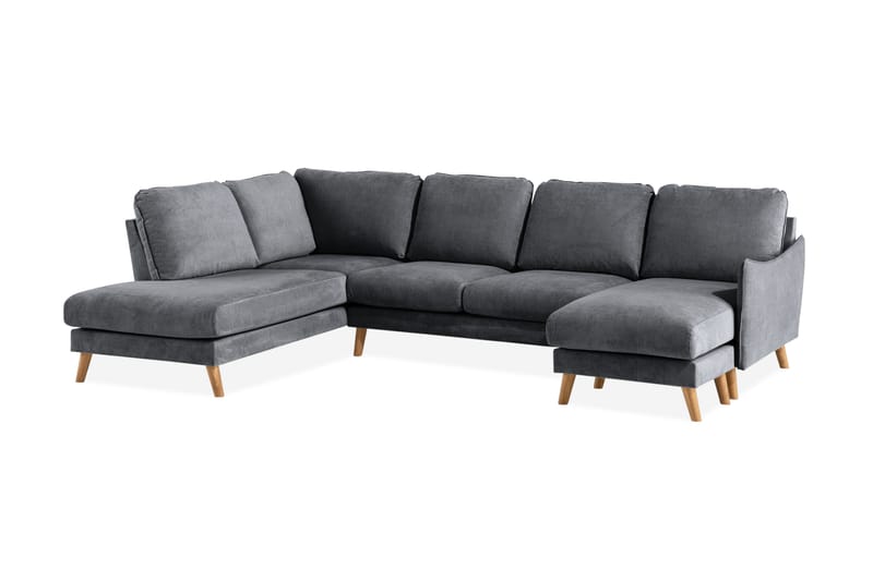 Trend Lyx U-soffa med Divan Höger - Mörkgrå/Ek - Möbler - Soffa - U-soffa