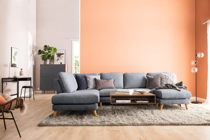 Trend Lyx U-soffa med Divan Höger - Mörkgrå/Ek - Möbler - Soffa - U-soffa