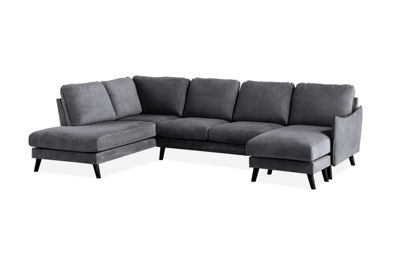 Trend Lyx U-soffa med Divan Höger - Mörkgrå/Svart - Möbler - Soffa - U-soffa