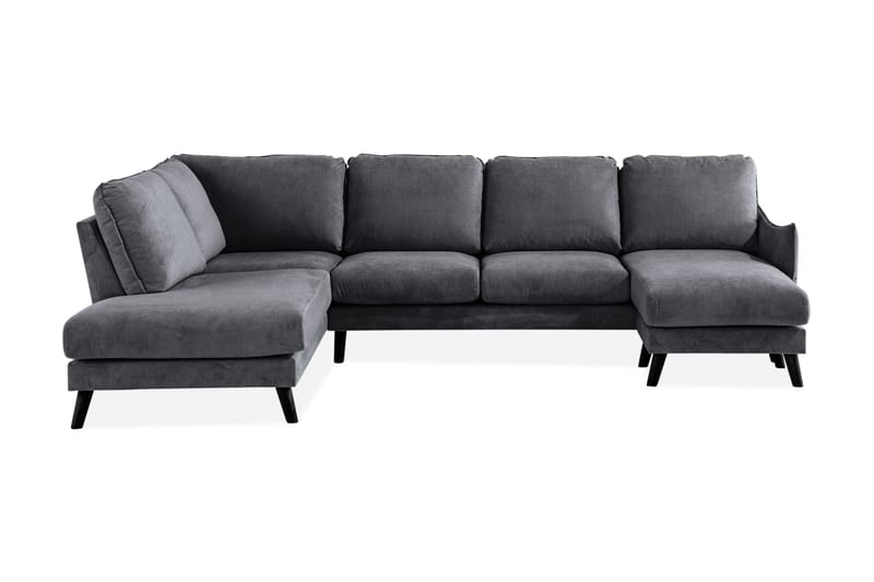 Trend Lyx U-soffa med Divan Höger - Mörkgrå/Svart - Möbler - Soffa - U-soffa