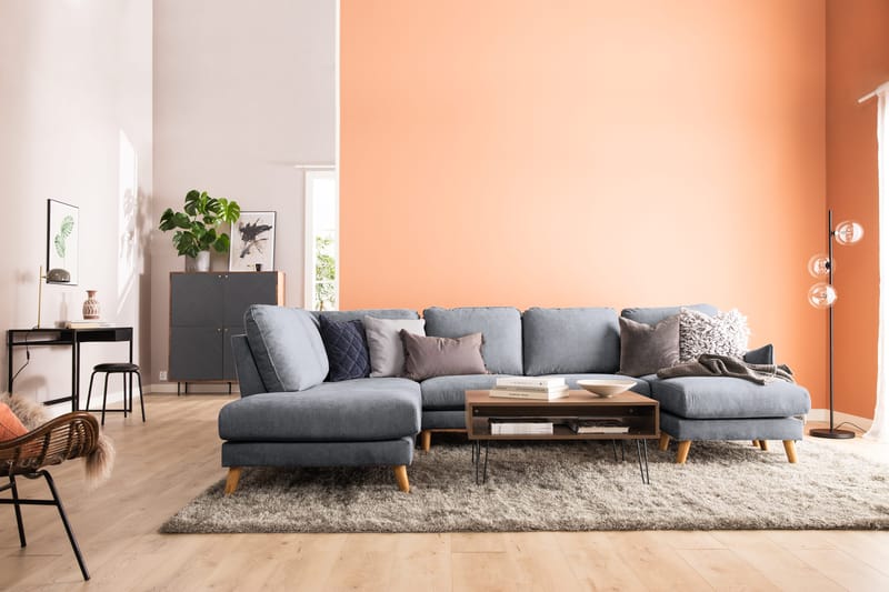 Trend Lyx U-soffa med Divan Höger - Mörkgrå/Svart - Möbler - Soffa - U-soffa