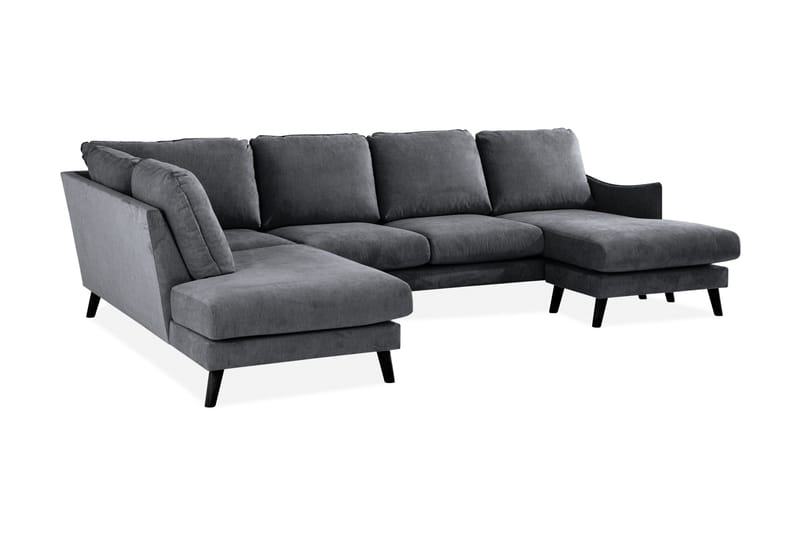 Trend Lyx U-soffa med Divan Höger - Mörkgrå/Svart - Möbler - Soffa - U-soffa