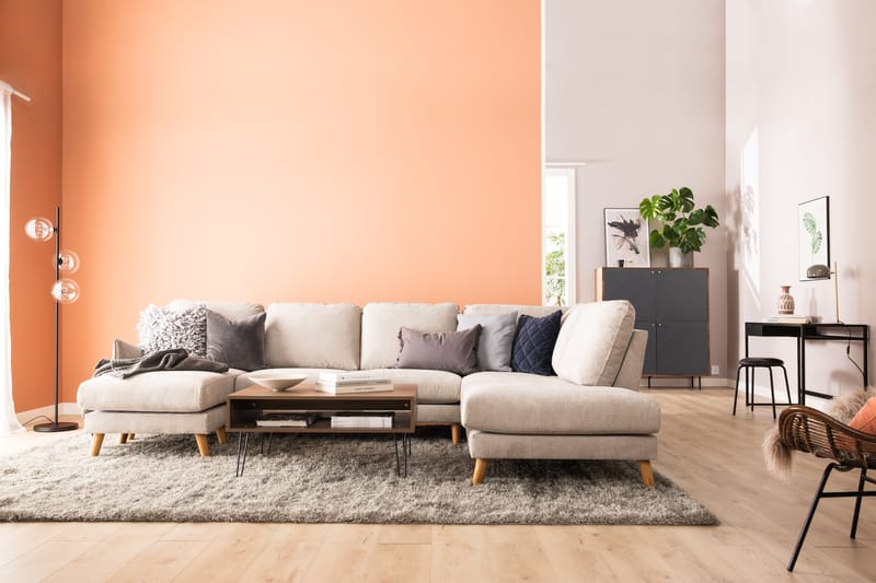 Trend Lyx U-soffa med Divan Vänster - Beige/Ek - Möbler - Soffa - U-soffa