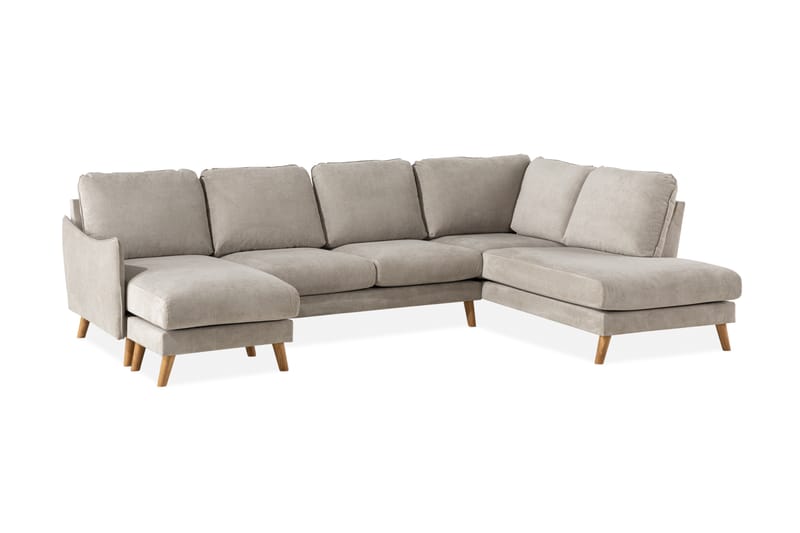 Trend Lyx U-soffa med Divan Vänster - Beige/Ek - Möbler - Soffa - U-soffa