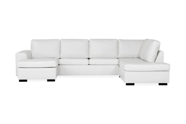 U-soffa Alter XL med Divan Vänster Konstläder - Vit - Skinnsoffa - U-soffa