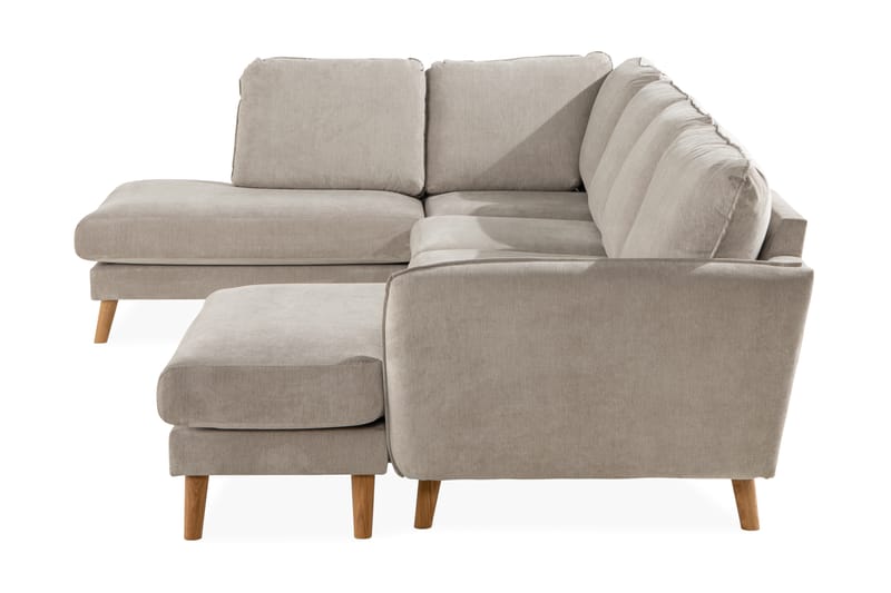 U-soffa Colt Lyx med Divan Höger - Beige/Ekfärg - U-soffa