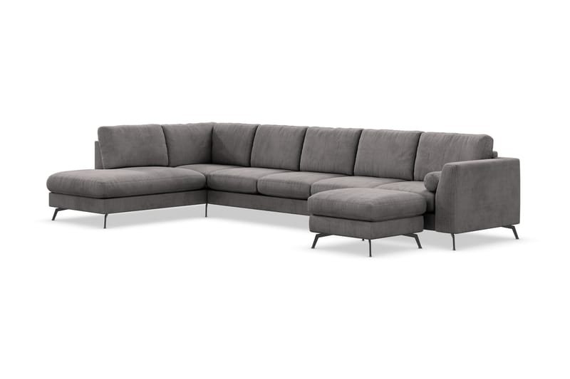 U-soffa Friday Lyx med Schäslong Vänster - Mörkgrå - Möbler - Soffa - U-soffa