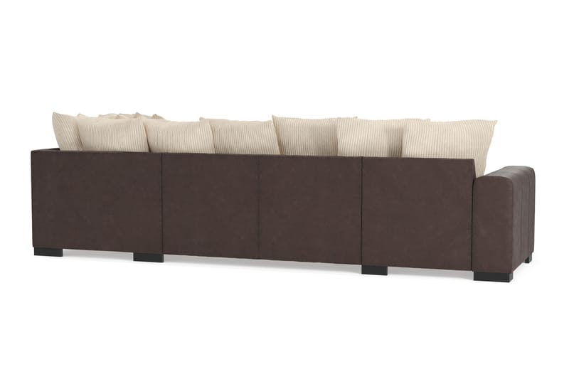 U-Soffa Friday Vänster Bonded Leather Vit - 4 sits soffa med divan - U-soffa