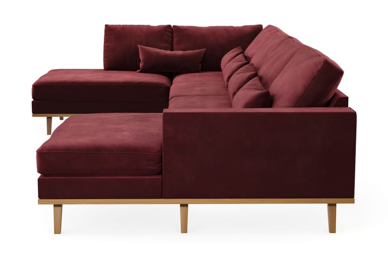 U-soffa Haga - Lila/Ek - 4 sits soffa med divan - U-soffa
