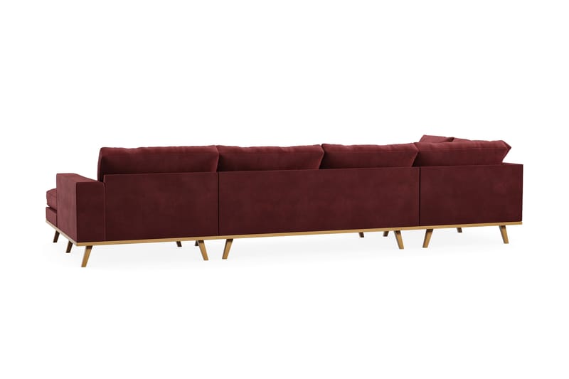 U-soffa Haga - Lila/Ek - 4 sits soffa med divan - U-soffa