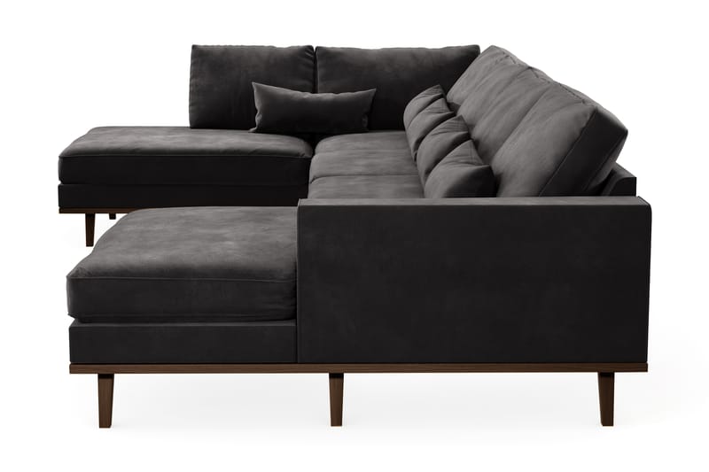 U-soffa Haga - Mörkgrå - 4 sits soffa med divan - U-soffa