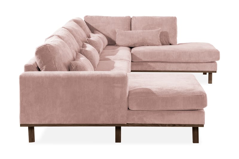 U-soffa Haga - Rosa - 4 sits soffa med divan - U-soffa