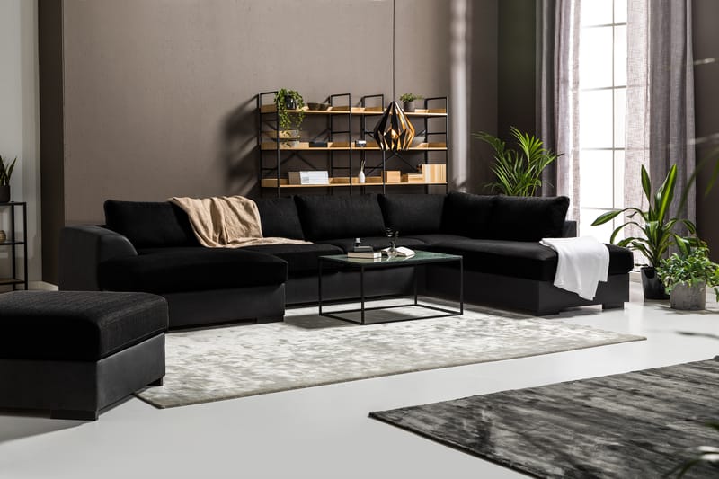 U-Soffa Havanna Divan Vänster - Svart - Möbler - Soffa - U-soffa