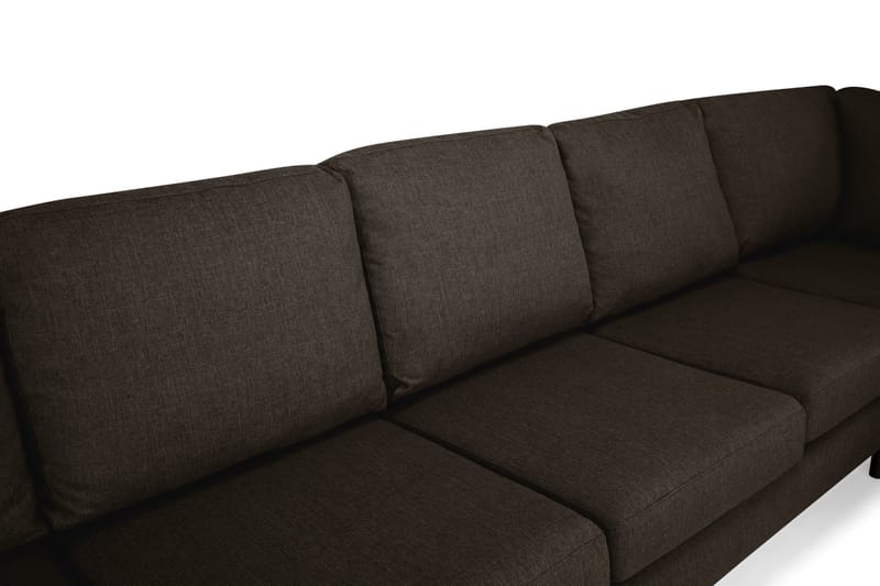 U-soffa Hudson Large med Divan Vänster - Brun|Svart - U-soffa