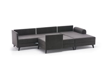 U-soffa Morille med Schäslong Vänster - Antracit/Svart - Möbler - Soffa - U-soffa
