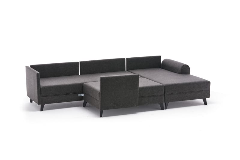 U-soffa Morille med Schäslong Vänster - Antracit/Svart - Möbler - Soffa - U-soffa