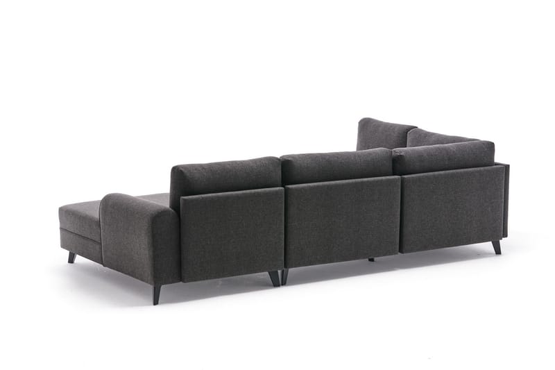 U-soffa Morille med Schäslong Vänster - Antracit/Svart - Möbler - Soffa - U-soffa