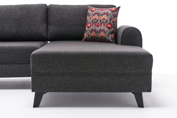 U-soffa Morille med Schäslong Vänster - Antracit/Svart - Möbler - Soffa - U-soffa