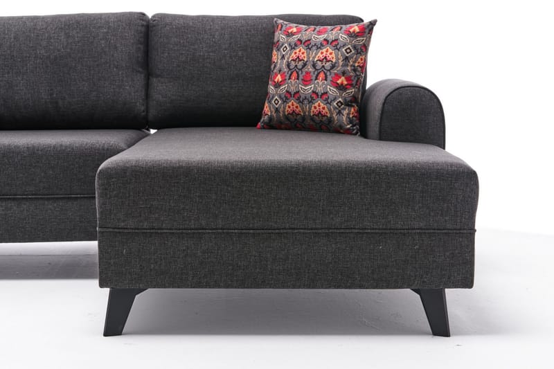 U-soffa Morille med Schäslong Vänster - Antracit/Svart - Möbler - Soffa - U-soffa