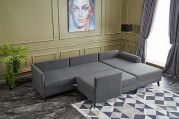 U-soffa Morille med Schäslong Vänster - Antracit/Svart - Möbler - Soffa - U-soffa