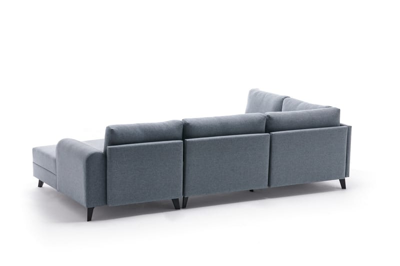 U-soffa Morille med Schäslong Vänster - Blå/Svart - Möbler - Soffa - U-soffa