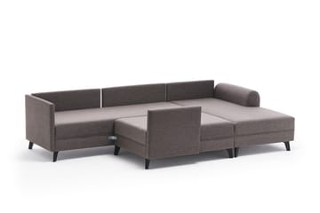 U-soffa Morille med Schäslong Vänster - Brun/Svart - Möbler - Soffa - U-soffa