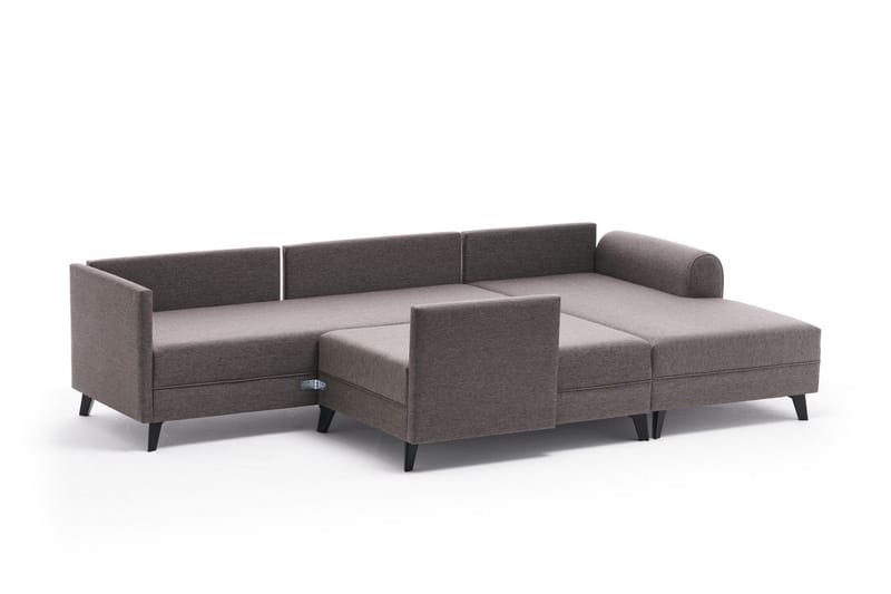 U-soffa Morille med Schäslong Vänster - Brun/Svart - Möbler - Soffa - U-soffa
