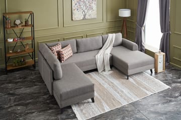 U-soffa Morille med Schäslong Vänster - Brun/Svart - Möbler - Soffa - U-soffa