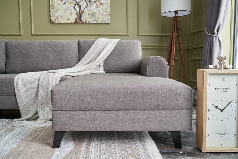 U-soffa Morille med Schäslong Vänster - Brun/Svart - Möbler - Soffa - U-soffa