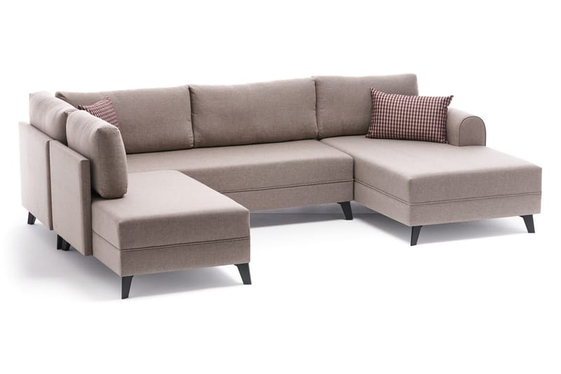 U-soffa Morille med Schäslong Vänster - Krämvit/Svart - Möbler - Soffa - U-soffa